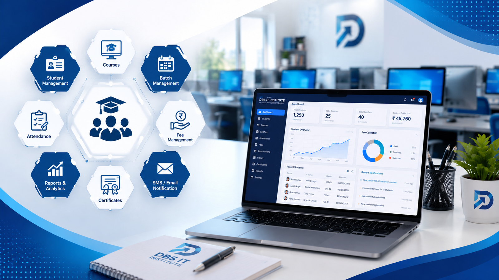 DBS IT Institute - Computer Education & Franchise Management Platform